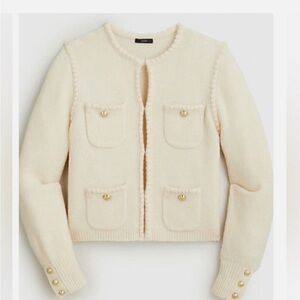 J. Crew Odette Sweater Lady Knit Jacket in Cream NWT Size Small